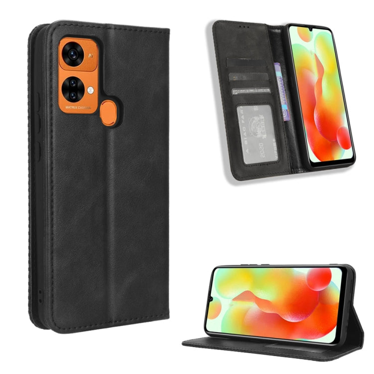 Custodia per telefono in pelle con trama retrò con fibbia magnetica, For Oukitel C33, For Oukitel C32