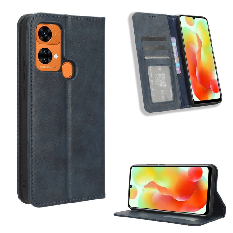 Custodia per telefono in pelle con trama retrò con fibbia magnetica, For Oukitel C33, For Oukitel C32