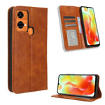 Custodia per telefono in pelle con trama retrò con fibbia magnetica, For Oukitel C33, For Oukitel C32