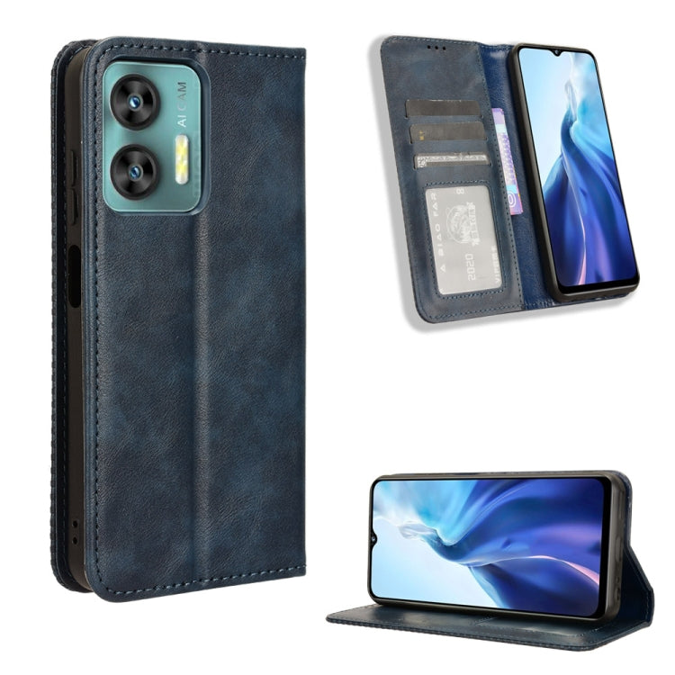Custodia per telefono in pelle con trama retrò con fibbia magnetica, For Oukitel C53, For Oukitel C50, For Oukitel C37, For Oukitel C51, For Oukitel C38, For Oukitel C35 / C36