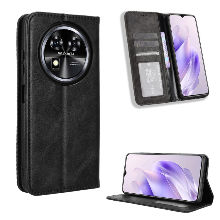 Custodia per telefono in pelle con trama retrò con fibbia magnetica, For Oukitel C53, For Oukitel C50, For Oukitel C37, For Oukitel C51, For Oukitel C38, For Oukitel C35 / C36