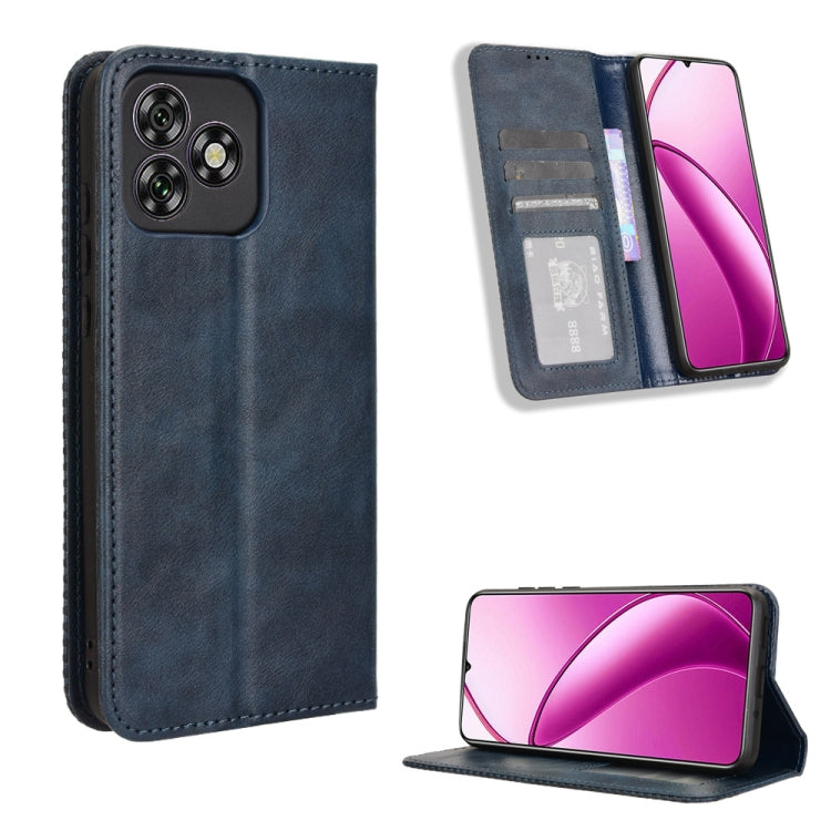 Custodia per telefono in pelle con trama retrò con fibbia magnetica, For Oukitel C53, For Oukitel C50, For Oukitel C37, For Oukitel C51, For Oukitel C38, For Oukitel C35 / C36