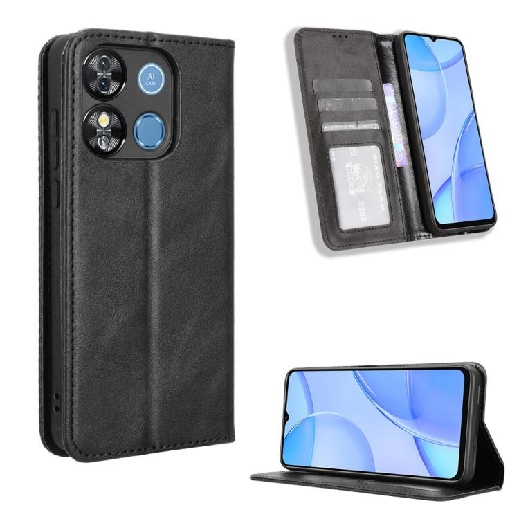 Custodia per telefono in pelle con trama retrò con fibbia magnetica, For Oukitel C1 / C1 Pro, For Oukitel C60 / C60 Pro, For Oukitel C65 / C65 Pro, For Oukitel C61 / C61 Pro, For Oukitel C58 / C58 Pro, For Oukitel C57S
