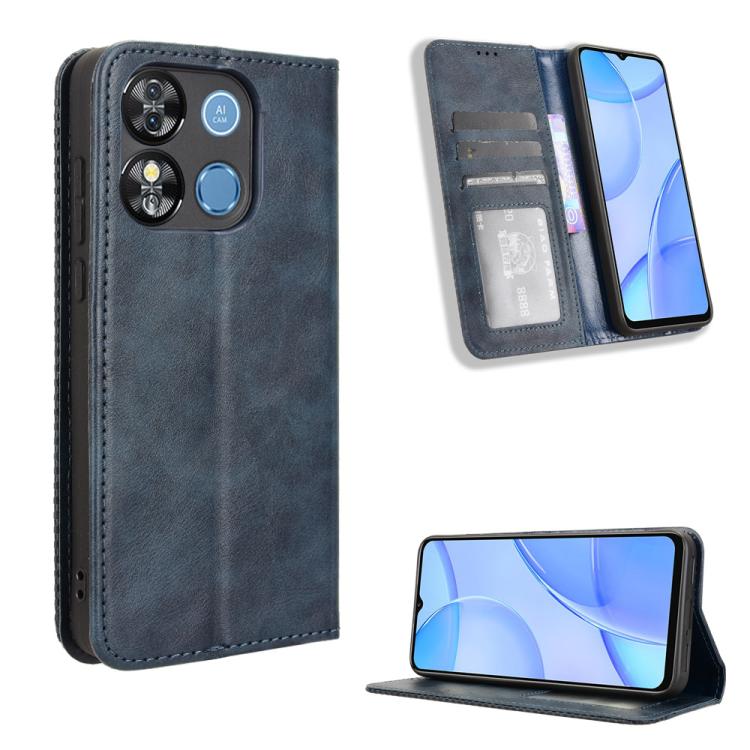 Custodia per telefono in pelle con trama retrò con fibbia magnetica, For Oukitel C1 / C1 Pro, For Oukitel C60 / C60 Pro, For Oukitel C65 / C65 Pro, For Oukitel C61 / C61 Pro, For Oukitel C58 / C58 Pro, For Oukitel C57S