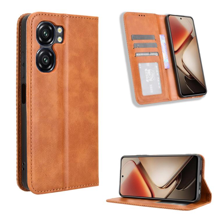 Custodia per telefono in pelle con trama retrò con fibbia magnetica, For Oukitel C1 / C1 Pro, For Oukitel C60 / C60 Pro, For Oukitel C65 / C65 Pro, For Oukitel C61 / C61 Pro, For Oukitel C58 / C58 Pro, For Oukitel C57S