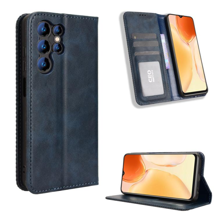 Custodia per telefono in pelle con trama retrò con fibbia magnetica, For Oukitel C1 / C1 Pro, For Oukitel C60 / C60 Pro, For Oukitel C65 / C65 Pro, For Oukitel C61 / C61 Pro, For Oukitel C58 / C58 Pro, For Oukitel C57S