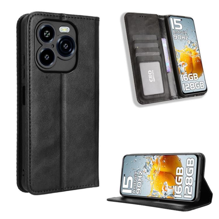Custodia per telefono in pelle con trama retrò con fibbia magnetica, For Oukitel C1 / C1 Pro, For Oukitel C60 / C60 Pro, For Oukitel C65 / C65 Pro, For Oukitel C61 / C61 Pro, For Oukitel C58 / C58 Pro, For Oukitel C57S