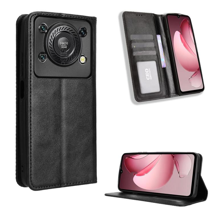Custodia per telefono in pelle con trama retrò con fibbia magnetica, For Oukitel C1 / C1 Pro, For Oukitel C60 / C60 Pro, For Oukitel C65 / C65 Pro, For Oukitel C61 / C61 Pro, For Oukitel C58 / C58 Pro, For Oukitel C57S