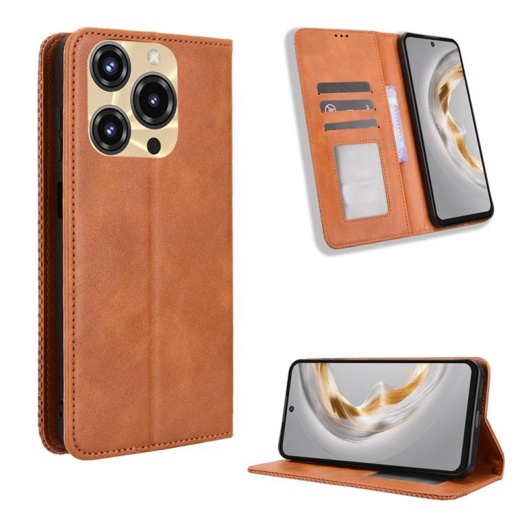 Custodia per telefono in pelle con trama retrò con fibbia magnetica, For Oukitel C17 4G 2026, For Oukitel C26, For Oukitel C68, For Oukitel C62 / C62 Pro, For Oukitel C69, For Oukitel C59 / C59 Pro