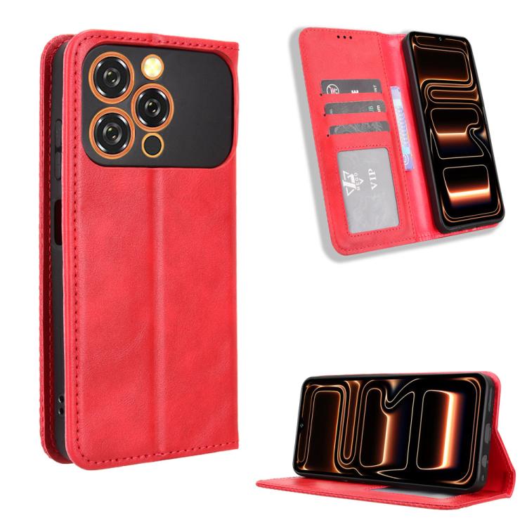 Custodia per telefono in pelle con trama retrò con fibbia magnetica, For Oukitel C17 4G 2026, For Oukitel C26, For Oukitel C68, For Oukitel C62 / C62 Pro, For Oukitel C69, For Oukitel C59 / C59 Pro