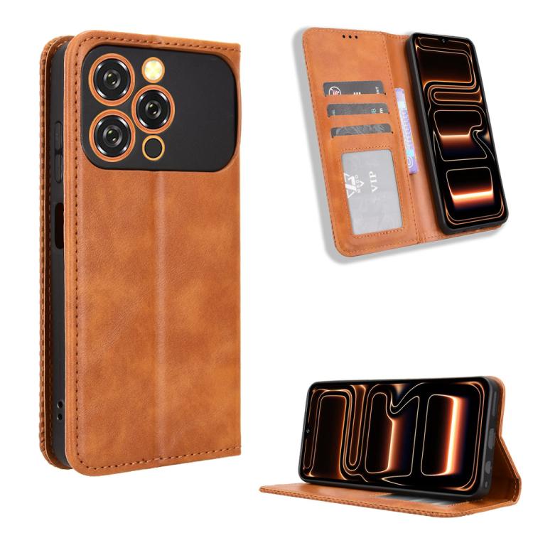 Custodia per telefono in pelle con trama retrò con fibbia magnetica, For Oukitel C17 4G 2026, For Oukitel C26, For Oukitel C68, For Oukitel C62 / C62 Pro, For Oukitel C69, For Oukitel C59 / C59 Pro