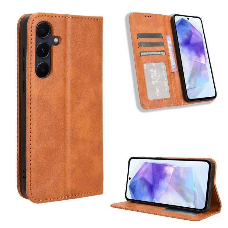 Custodia portafoglio in pelle con fibbia magnetica per smartphone
