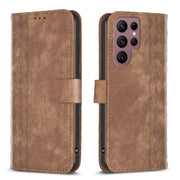 Custodia portafoglio in pelle goffrata per Samsung Galaxy S22 Ult