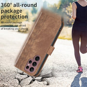 Custodia portafoglio in pelle goffrata per Samsung Galaxy S22 Ult