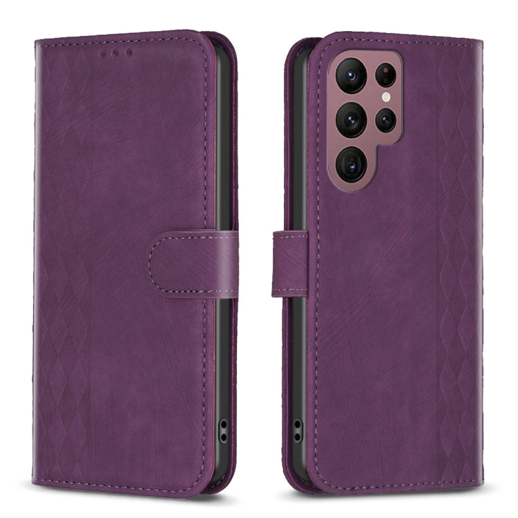 Custodia portafoglio in pelle goffrata per Samsung Galaxy S22 Ult
