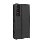 Custodia per telefono in pelle con trama retrò con fibbia magnetica, For Sony Xperia 1 V, For Sony Xperia 10 V