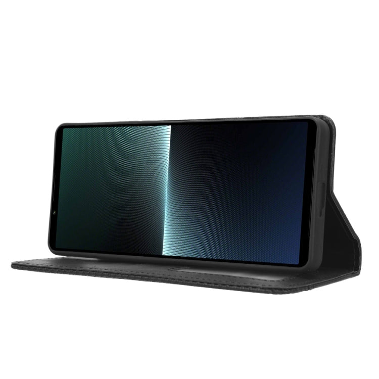 Custodia per telefono in pelle con trama retrò con fibbia magnetica, For Sony Xperia 1 V, For Sony Xperia 10 V