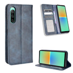 Custodia per telefono in pelle con trama retrò con fibbia magnetica, For Sony Xperia 1 V, For Sony Xperia 10 V