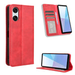 Custodia per telefono in pelle con trama retrò con fibbia magnetica, For Sony Xperia 1 VIII, For Sony Xperia 10 VII, For Sony Xperia 1 VII, For Sony Xperia 10 VI 2024, For Sony Xperia 1 VI 2024, For Sony Xperia 5 V 2023