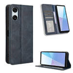 Custodia per telefono in pelle con trama retrò con fibbia magnetica, For Sony Xperia 1 VIII, For Sony Xperia 10 VII, For Sony Xperia 1 VII, For Sony Xperia 10 VI 2024, For Sony Xperia 1 VI 2024, For Sony Xperia 5 V 2023