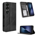 Custodia per telefono in pelle con trama retrò con fibbia magnetica, For Sony Xperia 1 VIII, For Sony Xperia 10 VII, For Sony Xperia 1 VII, For Sony Xperia 10 VI 2024, For Sony Xperia 1 VI 2024, For Sony Xperia 5 V 2023