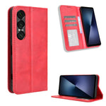 Custodia per telefono in pelle con trama retrò con fibbia magnetica, For Sony Xperia 1 VIII, For Sony Xperia 10 VII, For Sony Xperia 1 VII, For Sony Xperia 10 VI 2024, For Sony Xperia 1 VI 2024, For Sony Xperia 5 V 2023