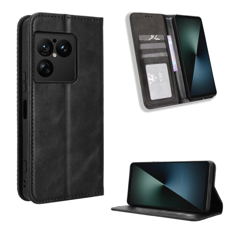 Custodia per telefono in pelle con trama retrò con fibbia magnetica, For Sony Xperia 1 VIII, For Sony Xperia 10 VII, For Sony Xperia 1 VII, For Sony Xperia 10 VI 2024, For Sony Xperia 1 VI 2024, For Sony Xperia 5 V 2023