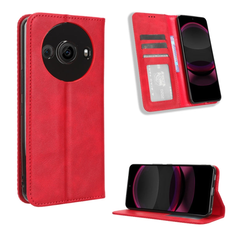 Custodia in pelle con fibbia magnetica per Sharp Aquos R9 Pro