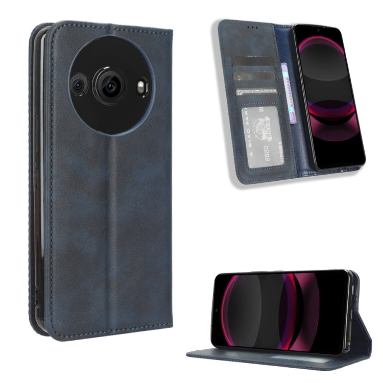 Custodia in pelle con fibbia magnetica per Sharp Aquos R9 Pro