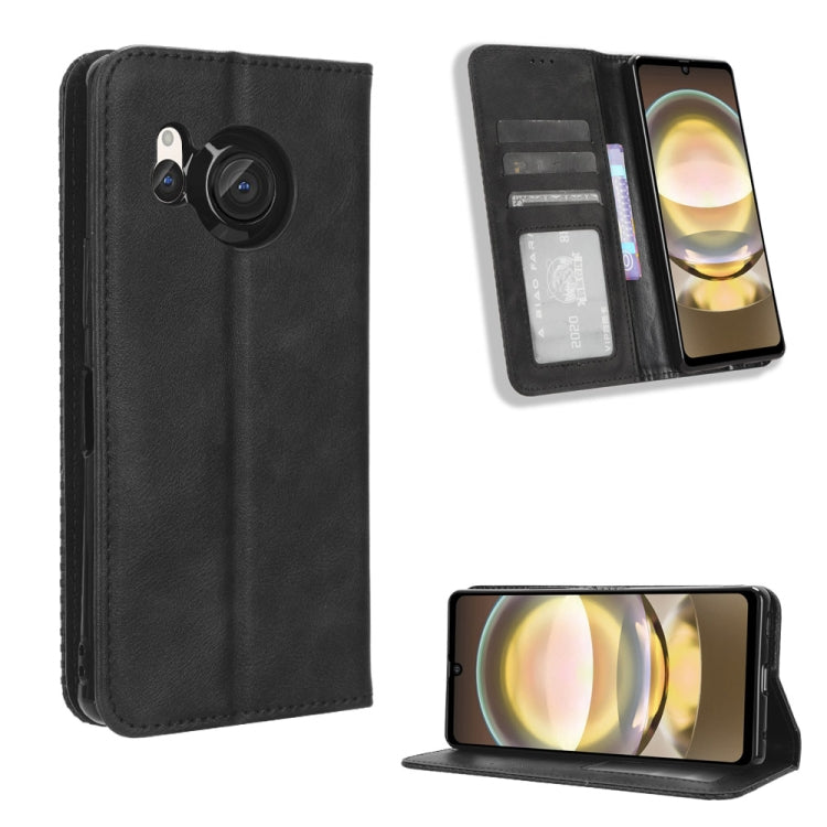Custodia in pelle con fibbia magnetica per Sharp Aquos R9 Pro