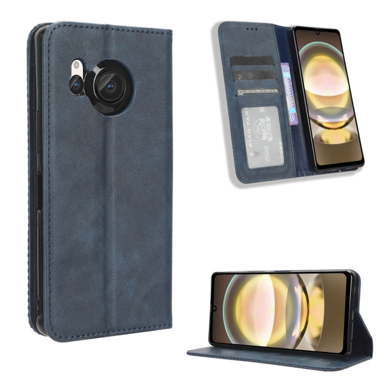 Custodia in pelle con fibbia magnetica per Sharp Aquos R9 Pro