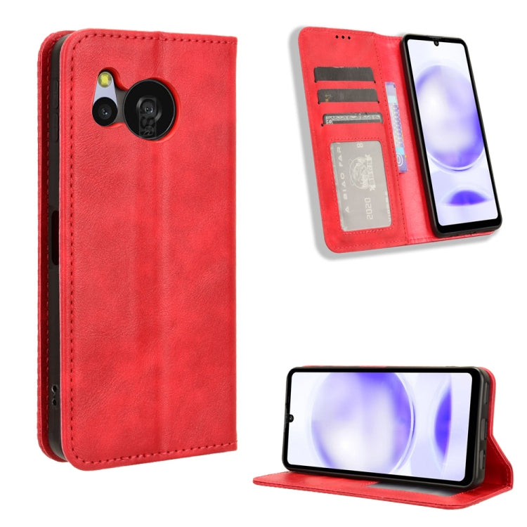 Custodia in pelle con fibbia magnetica per Sharp Aquos R9 Pro