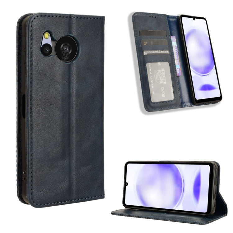 Custodia in pelle con fibbia magnetica per Sharp Aquos R9 Pro