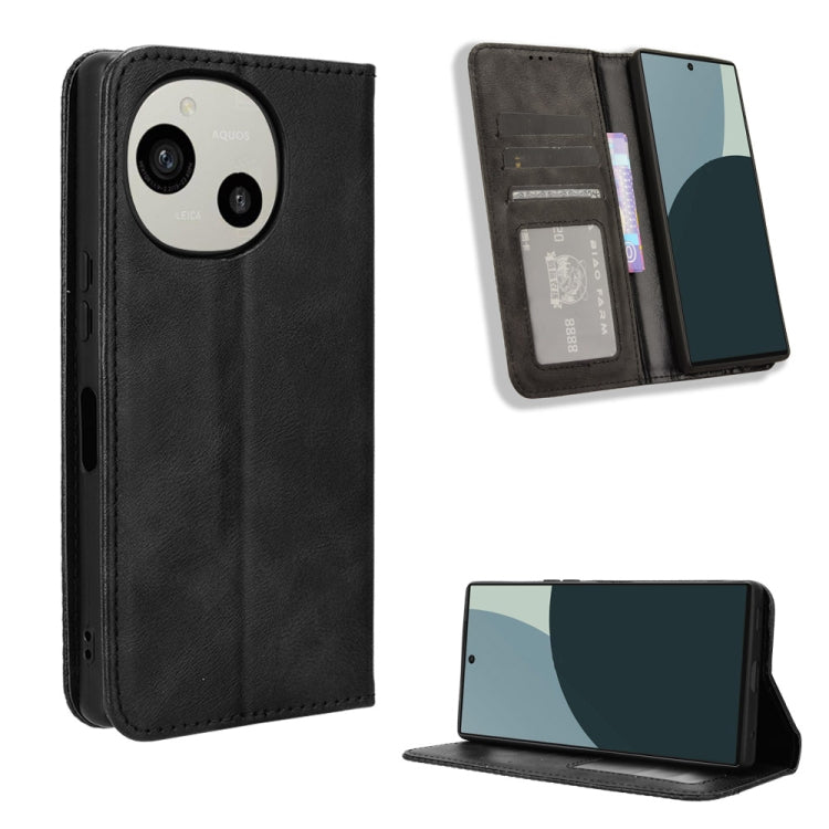 Custodia in pelle con fibbia magnetica per Sharp Aquos R9 Pro