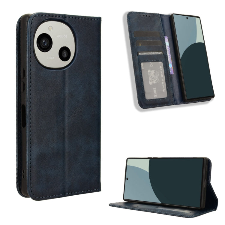 Custodia in pelle con fibbia magnetica per Sharp Aquos R9 Pro