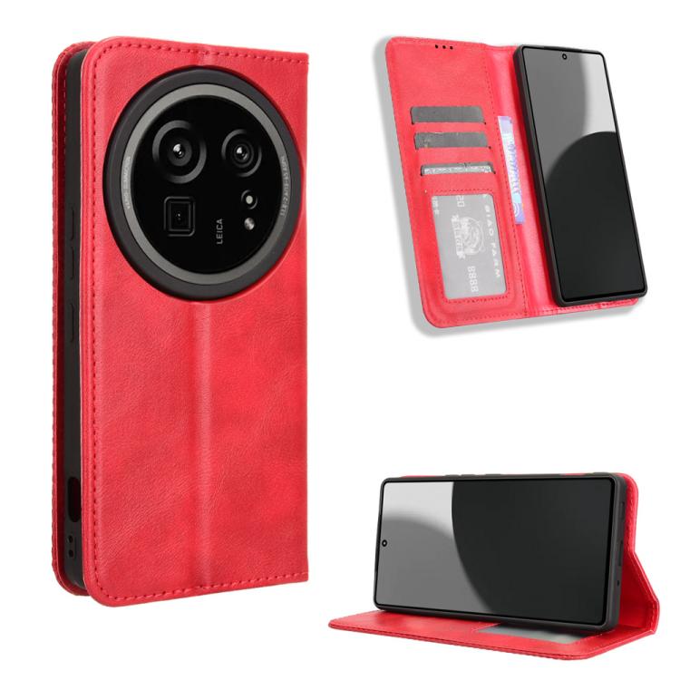 Custodia in pelle con fibbia magnetica per Sharp Aquos R9 Pro