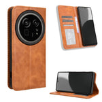 Custodia in pelle con fibbia magnetica per Sharp Aquos R9 Pro