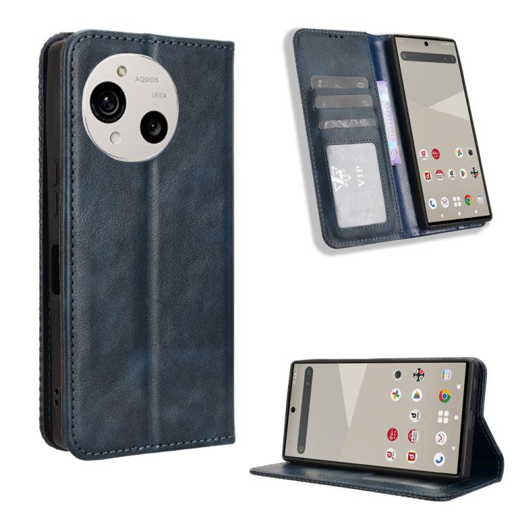 Custodia in pelle con fibbia magnetica per Sharp Aquos R11 e altri modelli