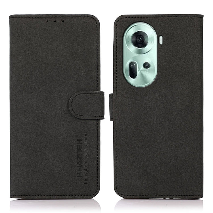 Custodia in pelle con trama opaca per OPPO Reno11 5G Global e altri modelli