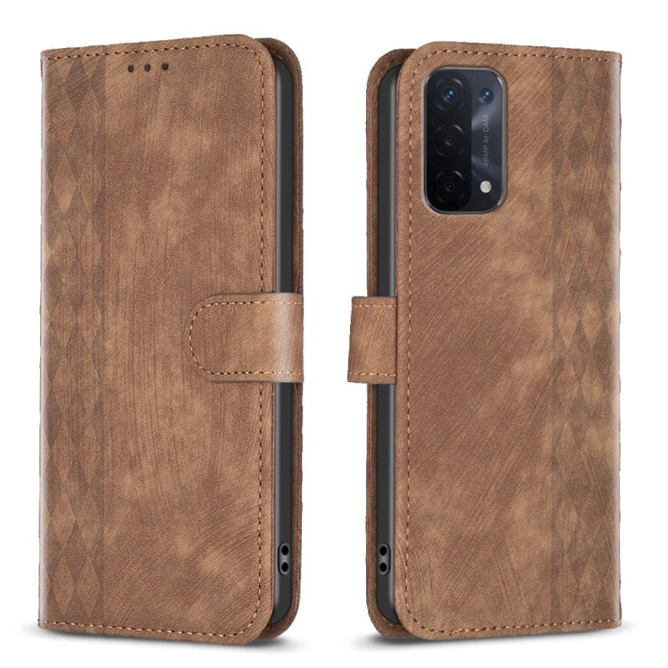Custodia per telefono in pelle goffrata scozzese, For OPPO A16 / A16s / A54s / A55, For OPPO A74 4G / F19 4G, For OPPO A74 5G / A93 5G / A54 5G, For OPPO A94 4G / Reno5 F / F19 Pro