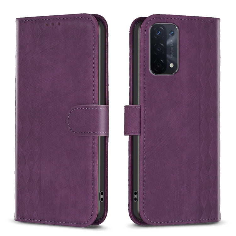 Custodia per telefono in pelle goffrata scozzese, For OPPO A16 / A16s / A54s / A55, For OPPO A74 4G / F19 4G, For OPPO A74 5G / A93 5G / A54 5G, For OPPO A94 4G / Reno5 F / F19 Pro