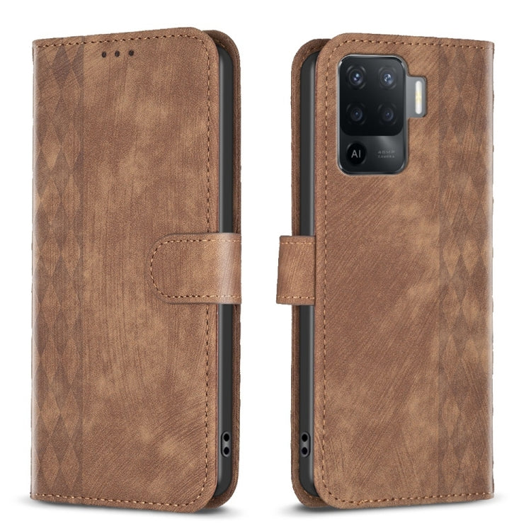 Custodia per telefono in pelle goffrata scozzese, For OPPO A16 / A16s / A54s / A55, For OPPO A74 4G / F19 4G, For OPPO A74 5G / A93 5G / A54 5G, For OPPO A94 4G / Reno5 F / F19 Pro