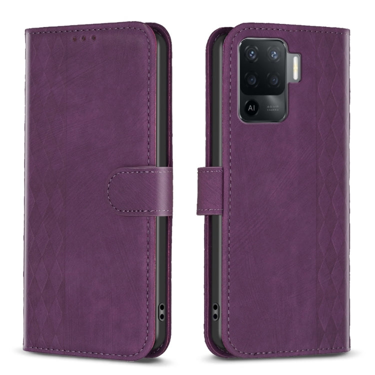 Custodia per telefono in pelle goffrata scozzese, For OPPO A16 / A16s / A54s / A55, For OPPO A74 4G / F19 4G, For OPPO A74 5G / A93 5G / A54 5G, For OPPO A94 4G / Reno5 F / F19 Pro