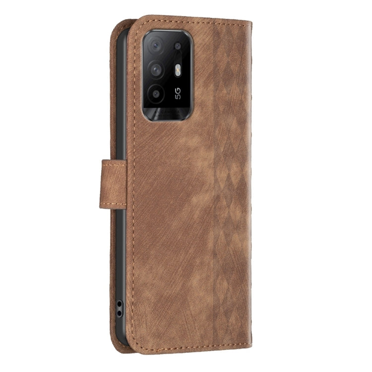 Custodia in pelle goffrata scozzese per OPPO A94 5G, F19 Pro+ 5G, A96 5G e Reno7