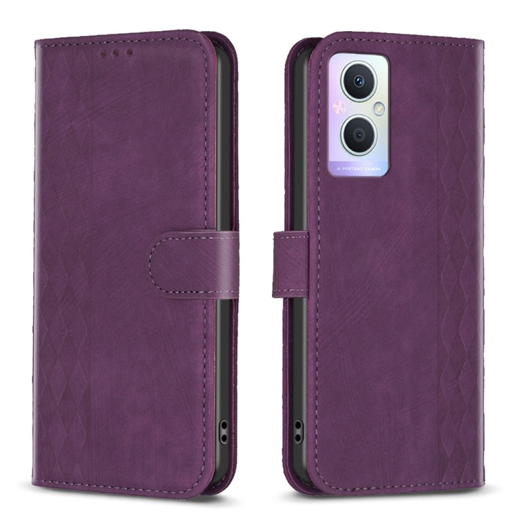Custodia in pelle goffrata scozzese per OPPO A94 5G, F19 Pro+ 5G, A96 5G e Reno7