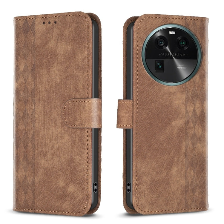 Custodia in pelle goffrata scozzese per OPPO A94 5G, F19 Pro+ 5G, A96 5G e Reno7