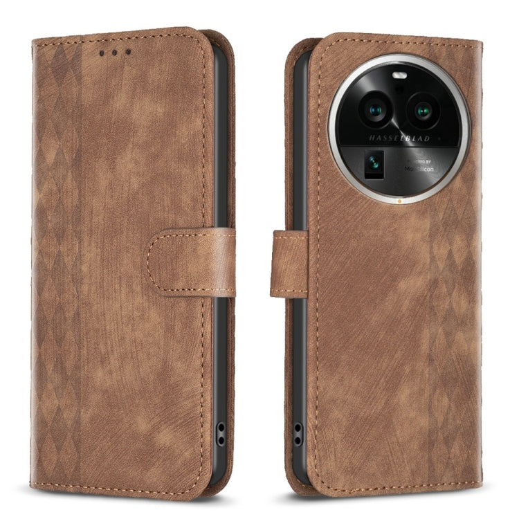 Custodia in pelle goffrata scozzese per OPPO A94 5G, F19 Pro+ 5G, A96 5G e Reno7