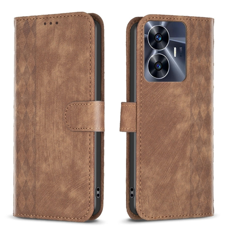 Custodia in pelle goffrata scozzese per Realme C55