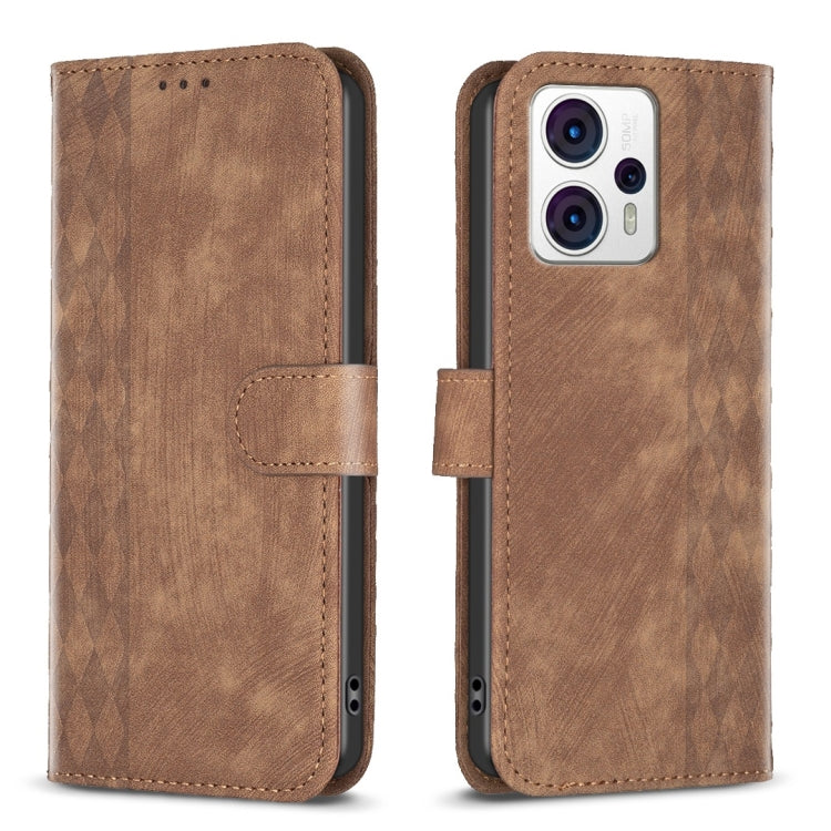 Custodia in pelle goffrata scozzese per Motorola Moto E13, G13, G14, G53, G73