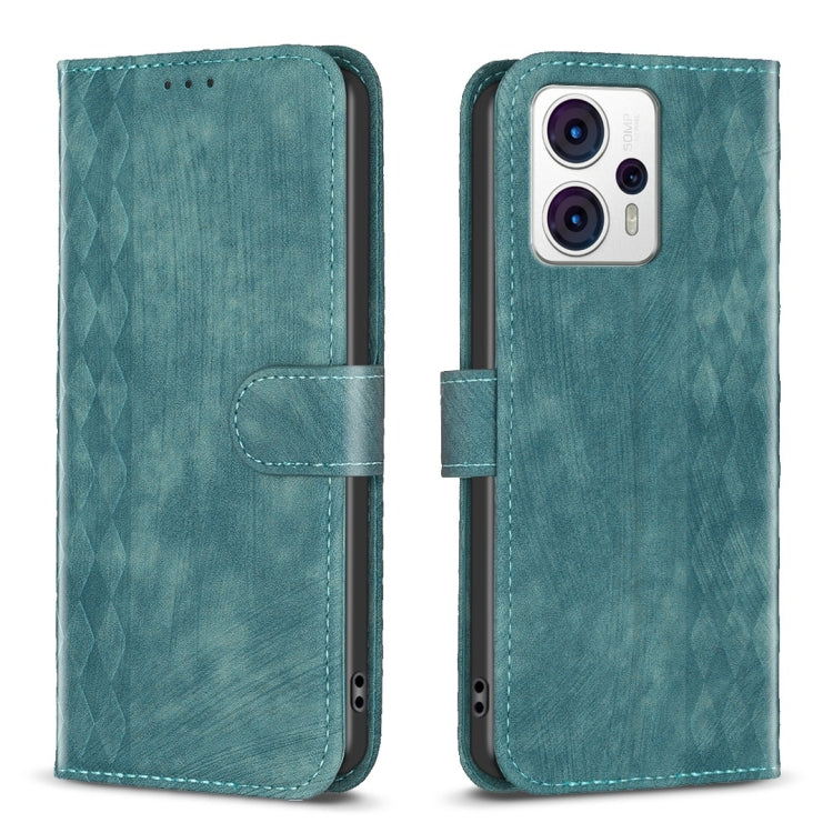Custodia in pelle goffrata scozzese per Motorola Moto E13, G13, G14, G53, G73